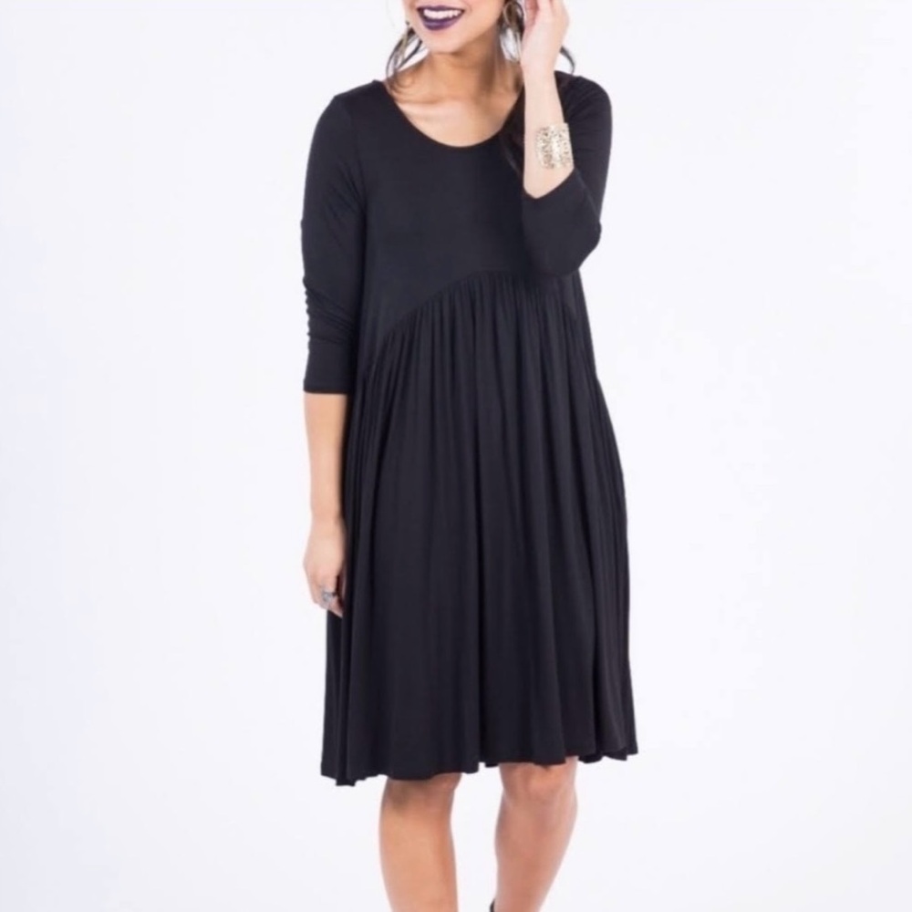 Agnes & Dora Black Midi Dress